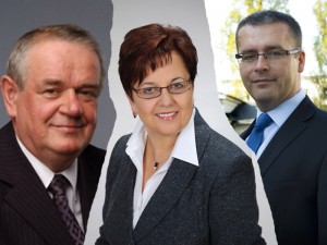 3 z kandydatów walczących o prezydencki fotel. Od lewej Wojciech Kudelski, Anna Sochacka i Maciej Drabio. Fot. arch. kandydatów