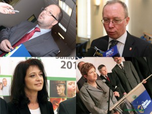 Elżbieta Lanc, Jacek Kozłowski, Janina Orzełowska i Mariusz Dobijański. Najniżej oceniani politycy Mazowsza? Fot. AB