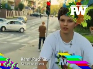 Kamil Pachnik, kadr z programu. Źródło: Parkour Wschód